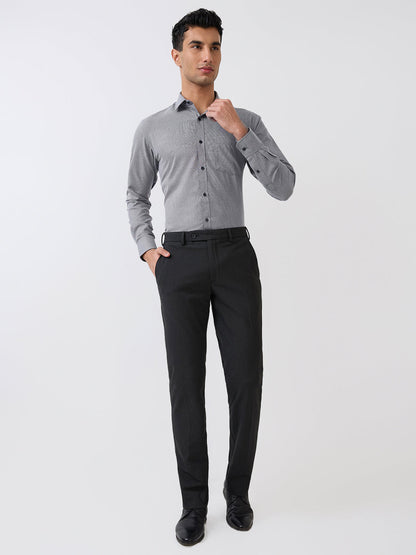 Park Avenue Men Blue Structure Slim Fit Polyester Blend Formal Shirt