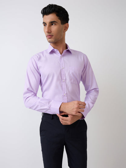 Park Avenue Men Purple Structure Slim Fit Polyester Blend Shirt