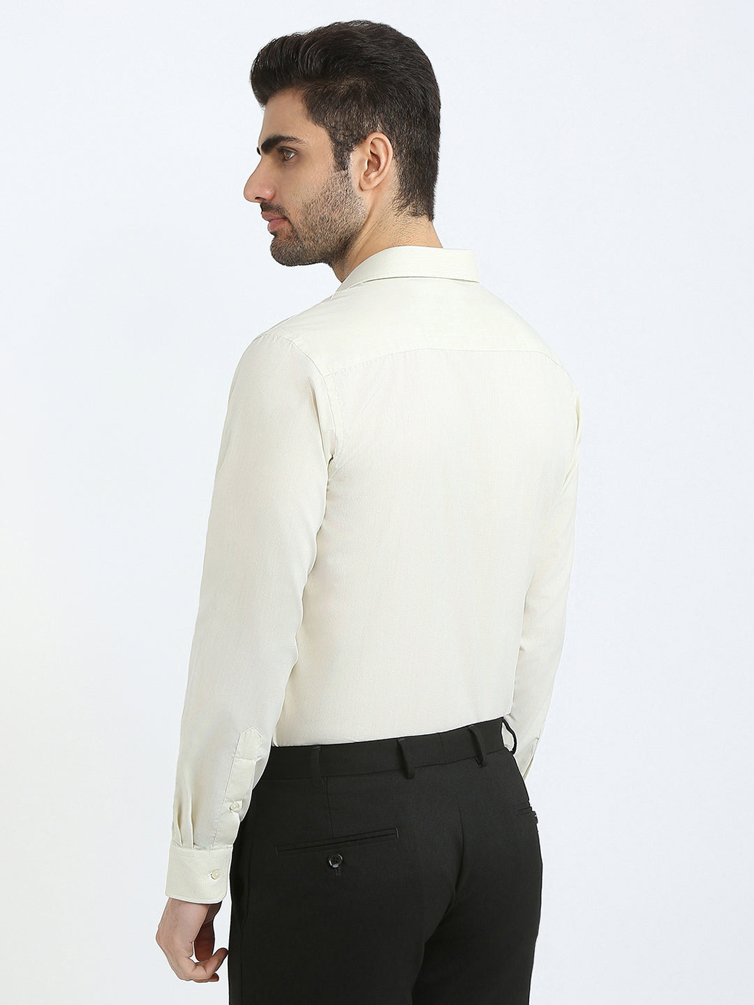 Park Avenue Men Brown Structure Slim Fit Polyester Blend Formal Shirt