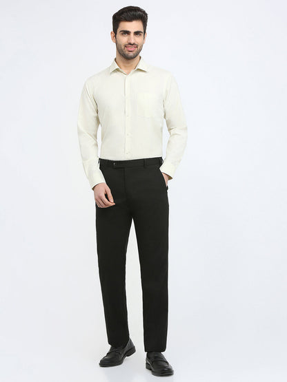 Park Avenue Men Brown Structure Slim Fit Polyester Blend Formal Shirt