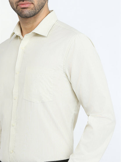 Park Avenue Men Brown Structure Slim Fit Polyester Blend Formal Shirt