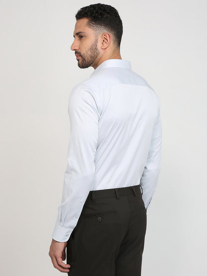 Park Avenue Men Grey Solid Slim Fit Cotton Full Sleeve Formal Shirt