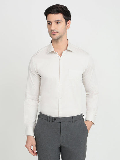 Park Avenue Men Brown Printed Slim Fit Cotton Full Sleeve Formal Shirt