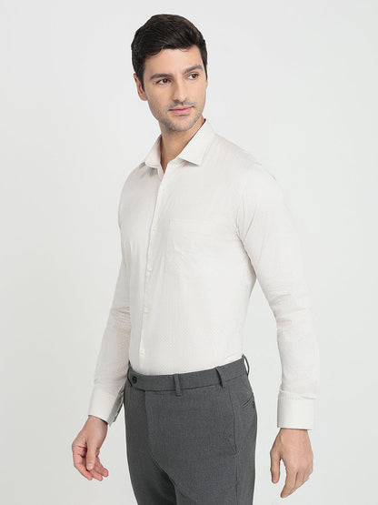 Park Avenue Men Brown Printed Slim Fit Cotton Full Sleeve Formal Shirt