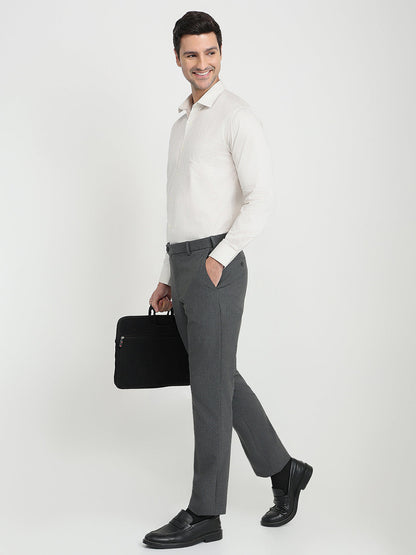 Park Avenue Men Brown Printed Slim Fit Cotton Full Sleeve Formal Shirt