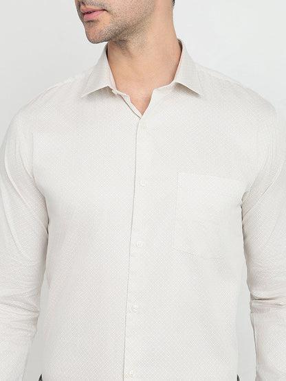 Park Avenue Men Brown Printed Slim Fit Cotton Full Sleeve Formal Shirt