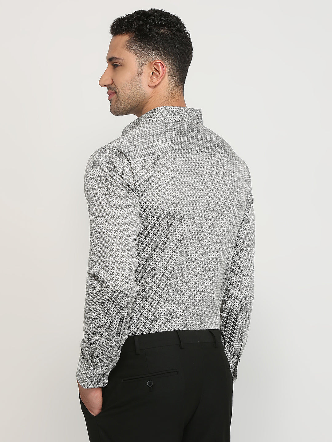 Park Avenue Men Brown Printed Slim Fit Cotton Formal Shirt