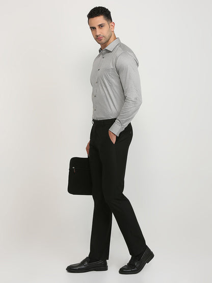 Park Avenue Men Brown Printed Slim Fit Cotton Formal Shirt