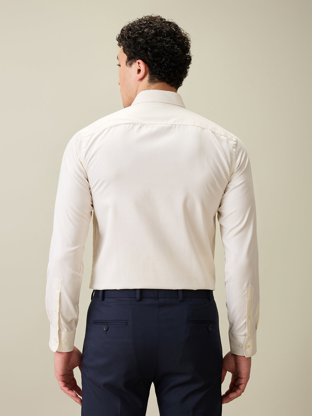 Park Avenue Men Brown Structure Slim Fit Cotton Blend Formal Shirt