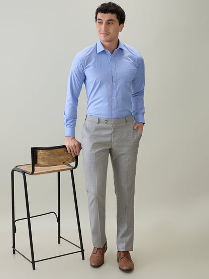 Park Avenue Men Blue Fil-A-Fil Slim Fit Cotton Blend Formal Shirt