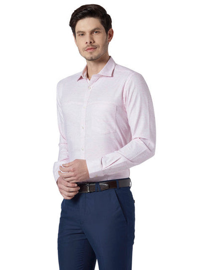 Park Avenue Men Pink Solid Slim Fit Cotton Blend Shirt