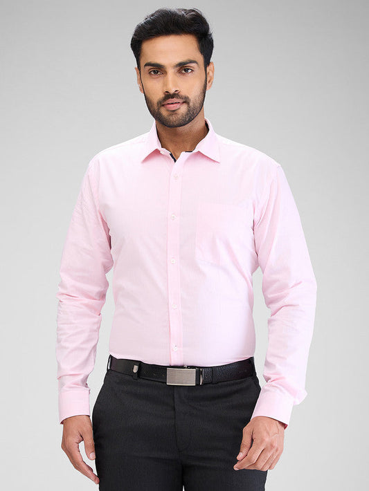Park Avenue Men Pink Solid Slim Fit Cotton Formal Shirt