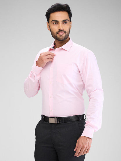 Park Avenue Men Pink Solid Slim Fit Cotton Formal Shirt