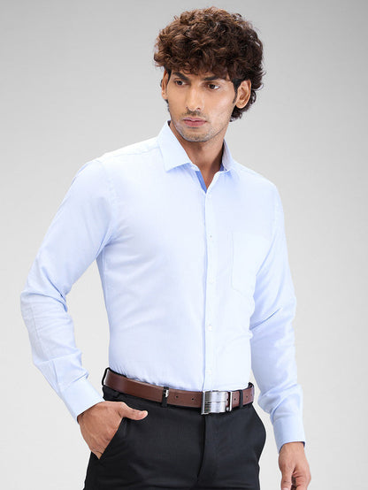 Park Avenue Blue Structure Slim Fit Cotton Formal Shirt