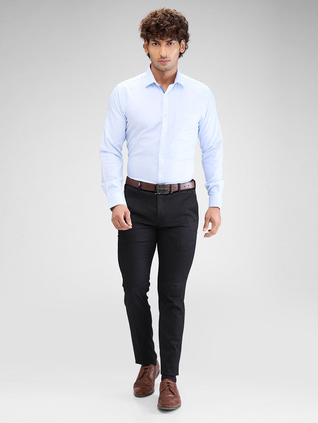 Park Avenue Blue Structure Slim Fit Cotton Formal Shirt
