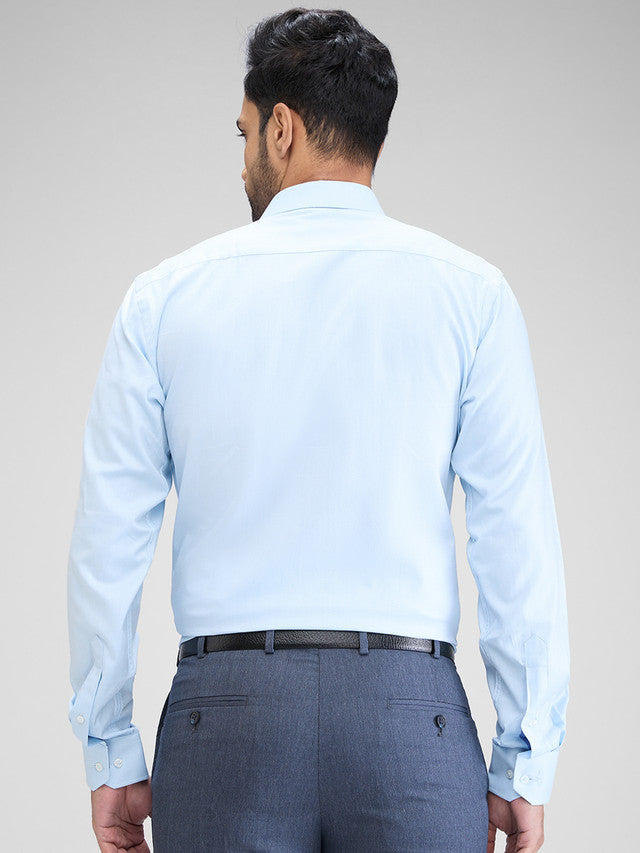 Park Avenue Blue Structure Slim Fit Cotton Formal Shirt