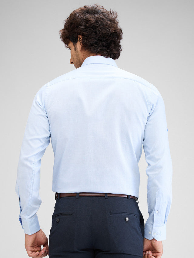 Park Avenue Blue Structure Slim Fit Cotton Formal Shirt