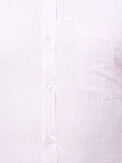 Park Avenue Men Pink Checkered Slim Fit Cotton Formal Shirt