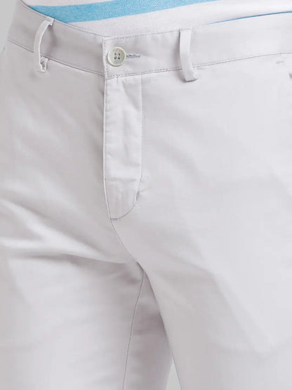 Park Avenue Men Grey Solid Neo Fit Cotton Blend Trouser