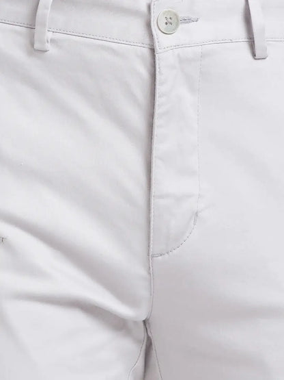 Park Avenue Men Grey Solid Neo Fit Cotton Blend Trouser