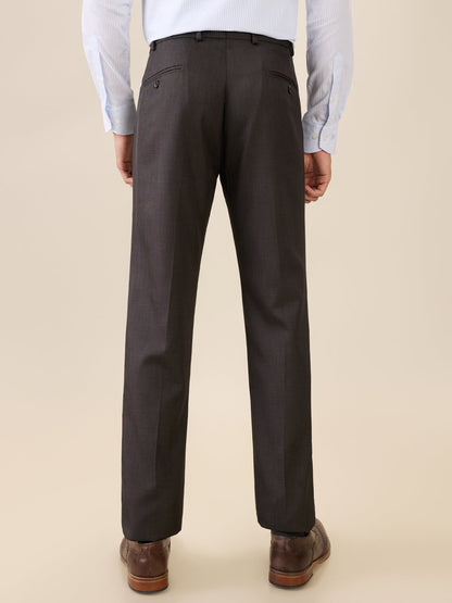 Park Avenue Men Grey Solid Slim Fit Polyester Blend Trouser