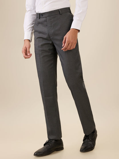 Park Avenue Men Blue Checks Slim Fit Polyester Blend Trouser