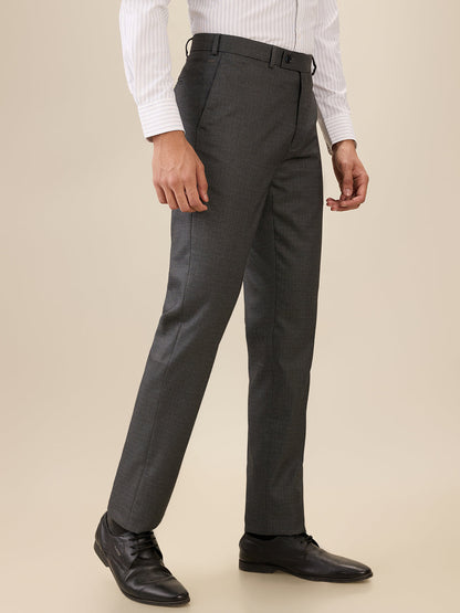 Park Avenue Men Blue Checks Slim Fit Polyester Blend Trouser