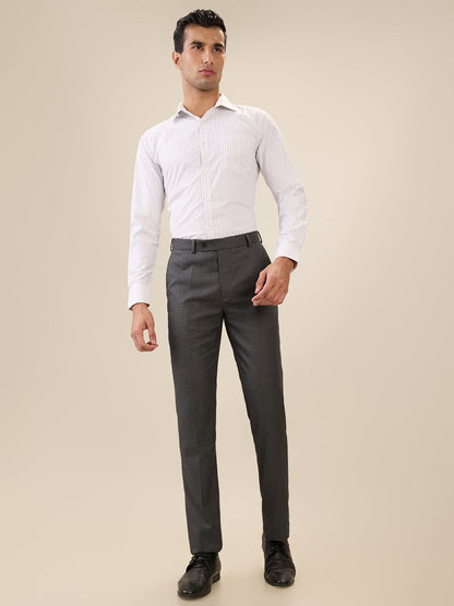 Park Avenue Men Blue Checks Slim Fit Polyester Blend Trouser