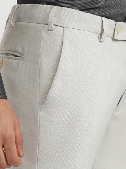 Park Avenue Men Brown Structure Slim Fit Polyester Blend Trouser