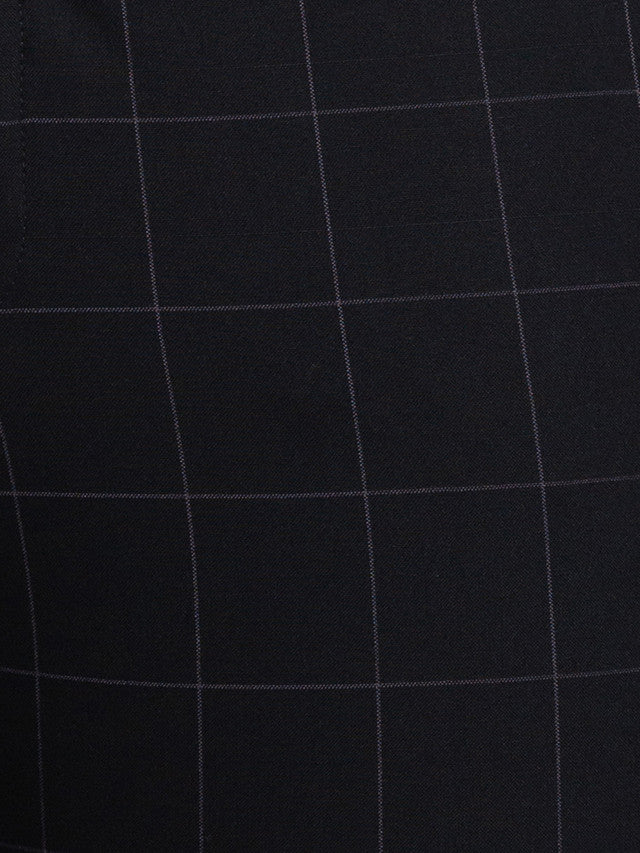Park Avenue Men Black Checkered Super Slim Fit Trouser