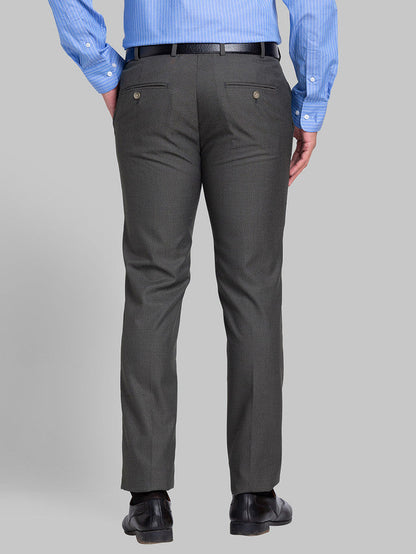 Park Avenue Men Green Self Design Super Slim Fit Trouser