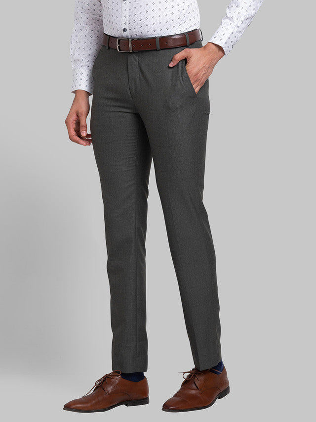 Park Avenue Men Green Solid Super Slim Fit Trouser