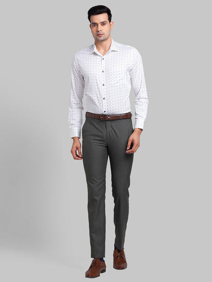 Park Avenue Men Green Solid Super Slim Fit Trouser