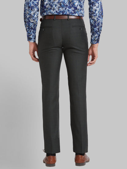 Park Avenue Men Green Checkered Super Slim Fit Trouser