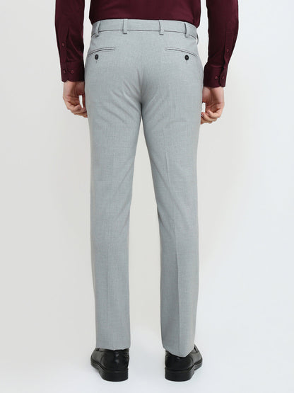 Park Avenue Men Grey Twill Slim Fit Polyester Blend Trouser