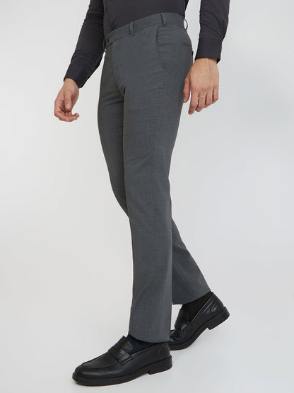 Park Avenue Men Grey Solid Slim Fit Wool Blend Trouser