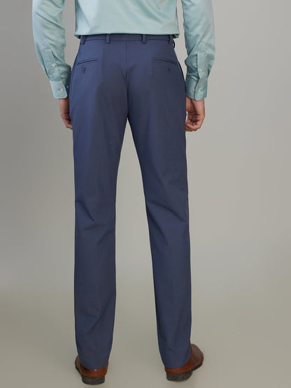 Park Avenue Men Grey Solid Slim Fit Polyester Blend Trouser