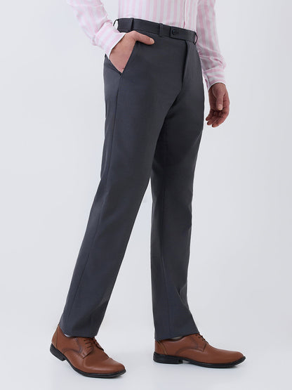 Park Avenue Men Blue Structure Smart Fit Polyester Blend Trouser