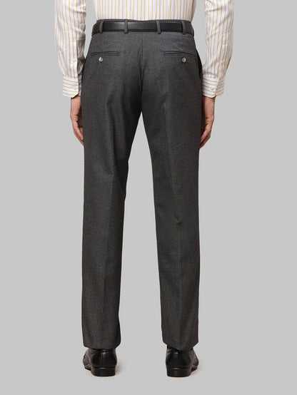 Park Avenue Grey Structure Smart Fit Polyester Blend Trouser