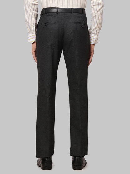 Park Avenue Men Grey Self Design Regular Fit Trouser