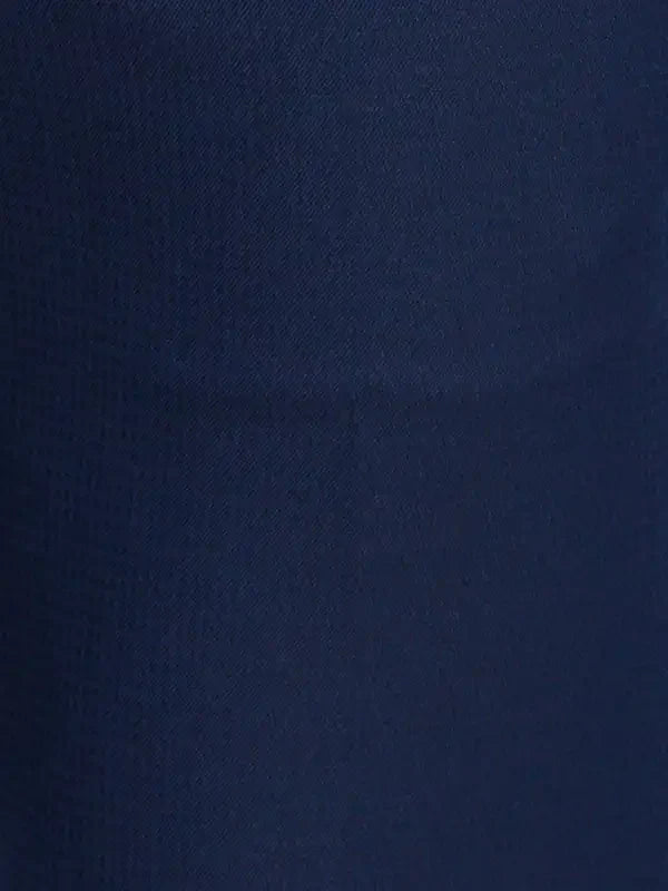 Men Blue Smart Fit Checks Polyester Blend Trouser