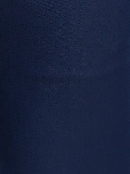 Men Blue Smart Fit Checks Polyester Blend Trouser