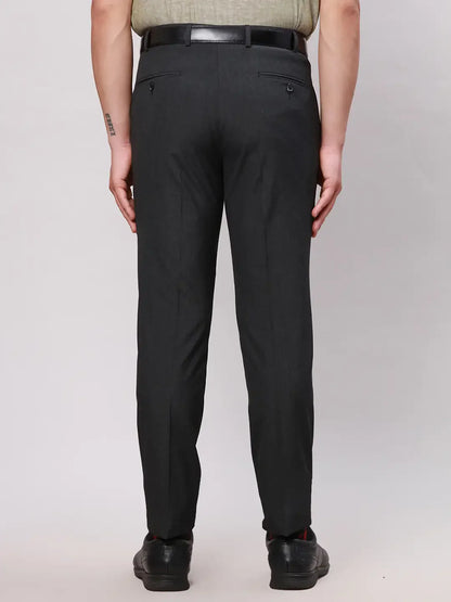 Park Avenue Men Grey Neo Fit Twill Polyester Blend Trouser