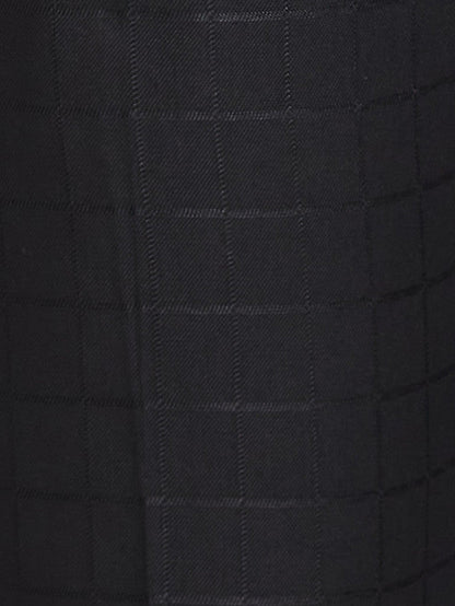 Park Avenue Men Black Checkered Regular Fit Trouser
