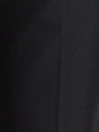 Park Avenue Men Black Smart Fit Checks Polyester Blend Trouser