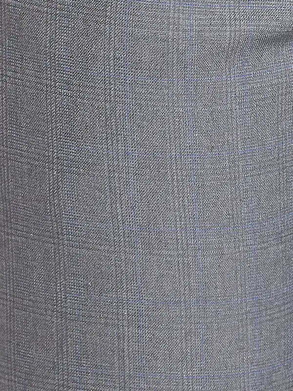 Men Grey Smart Fit Checks Polyester Blend Trouser
