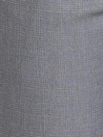 Men Grey Smart Fit Checks Polyester Blend Trouser