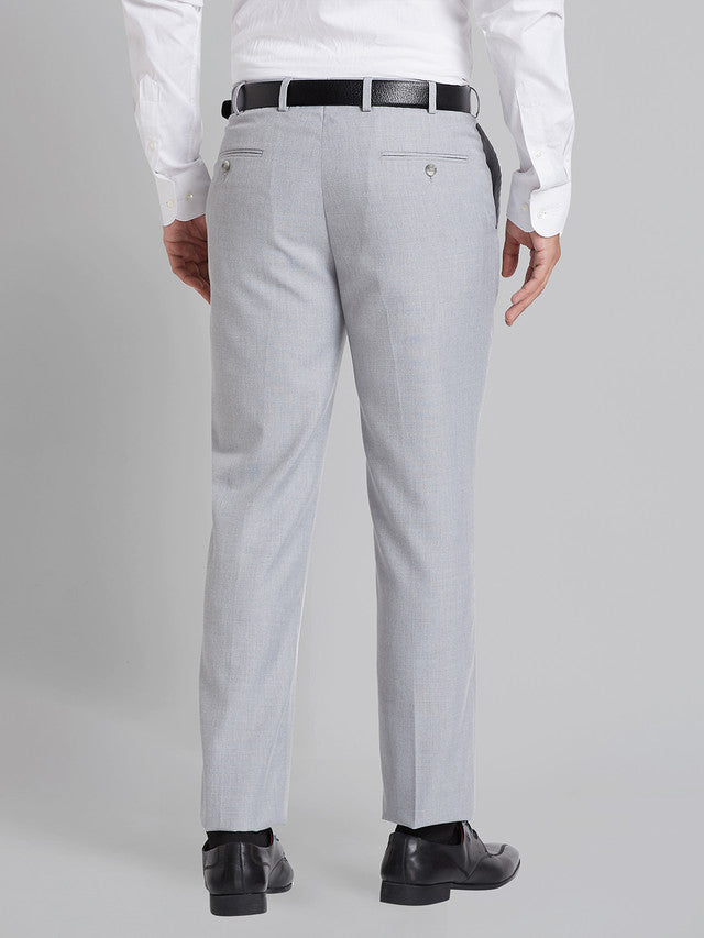 Park Avenue Men Grey Checks Smart Fit Polyester Blend Trouser