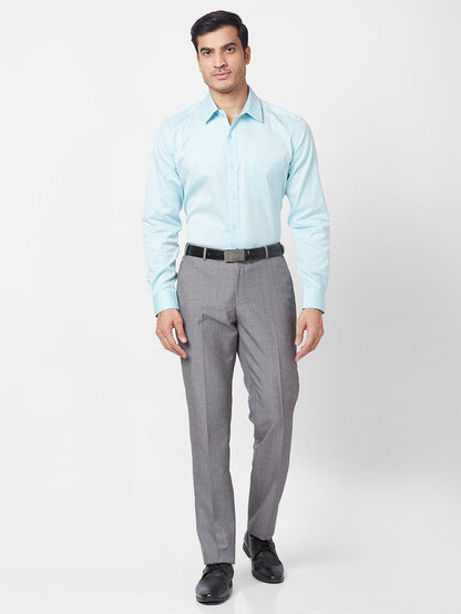 Park Avenue Men Grey Checkered Regular Fit Trouser