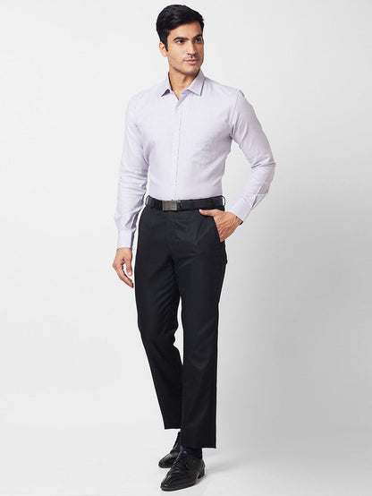 Park Avenue Black Structure Smart Fit Polyester Blend Trouser